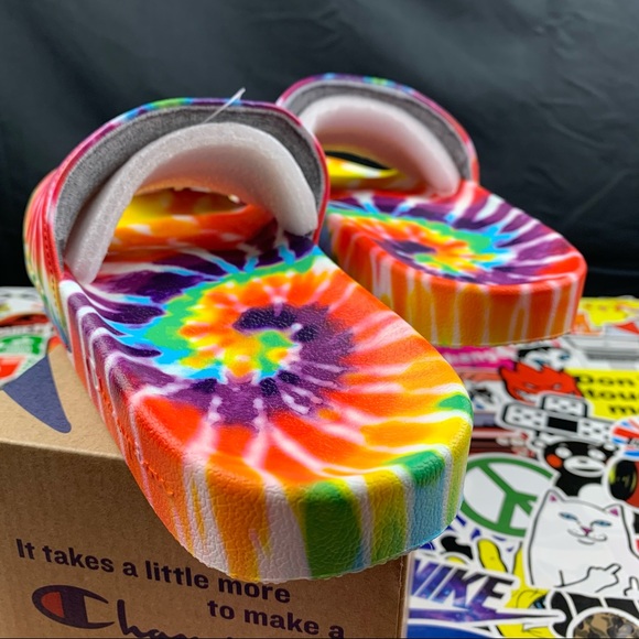 Champion Rainbow Tie Dye Slides 7 Womens - Picture 7 of 9
